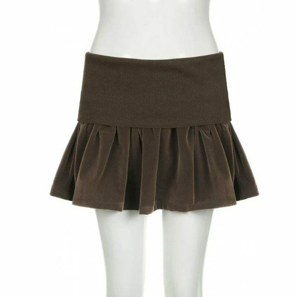 Y2K Fairycore Grunge Pleated Short Skirt - Streetwear Aesthetic