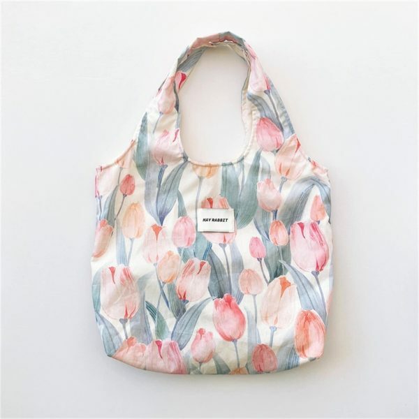 Y2K Floral Canvas Tulip Tote Bag - Streetwear Shoulder Bag