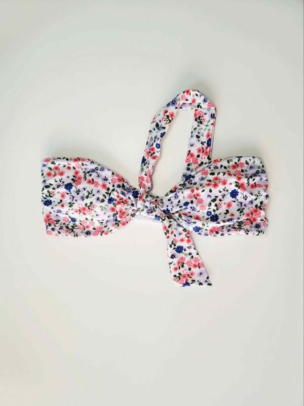 Y2K Floral Cross Strap Streetwear Bikini Top