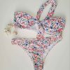 Y2K Floral Cross Strap Streetwear Bikini Top