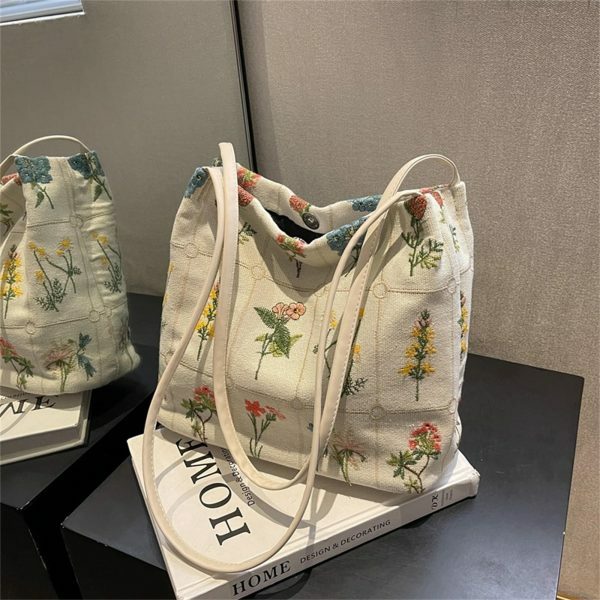 Y2K Floral Embroidered Crossbody Bag - Streetwear Fashion Statement