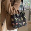 Y2K Floral Embroidered Crossbody Bag - Streetwear Fashion Statement