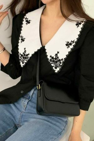 Y2K Floral Embroidery Puff Sleeve Blouse | Streetwear Chic Fashion Top