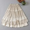 Y2K Floral Lace A-Line Skirt - Winter Streetwear Fashion