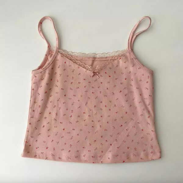 Y2K Floral Lace Cami Top