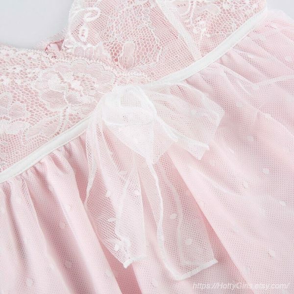 Y2K Floral Lace Pink Lolita Mini Dress - Kawaii Streetwear Aesthetic