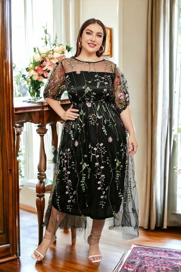 Y2K Floral Maxi Boho Dress for Plus Size Women