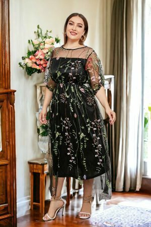 Y2K Floral Maxi Boho Dress for Plus Size Women