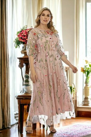 Y2K Floral Maxi Boho Dress for Plus Size Women