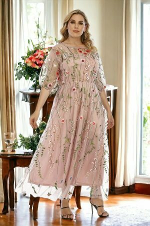 Y2K Floral Maxi Boho Dress for Plus Size Women