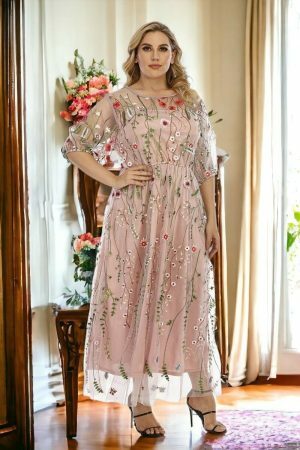 Y2K Floral Maxi Boho Dress for Plus Size Women