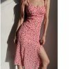 Y2K Floral Midi Dress with Pink and Red Aesthetic