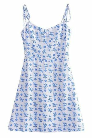 Y2K Floral Mini Dress with Spaghetti Straps and Ruffles