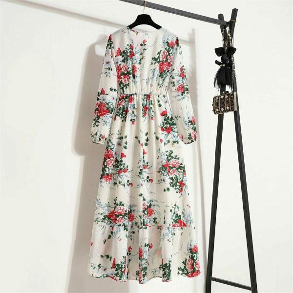 Y2K Floral Print Maxi Dress for Women