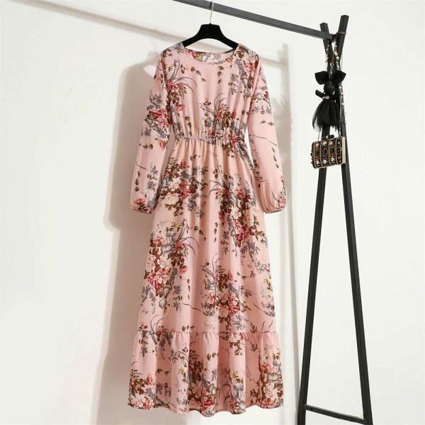 Y2K Floral Print Maxi Dress for Women