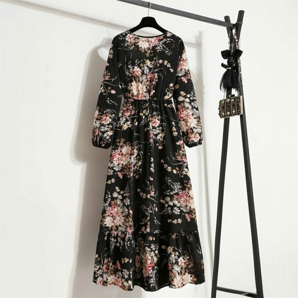 Y2K Floral Print Maxi Dress for Women