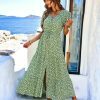 Y2K Floral Print Vintage Long Summer Dress for Women - Bohemian Beach Sundress