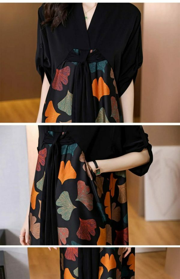 Y2K Floral Silk Dress for Women: Elegant, Stylish, Versatile Streetwear