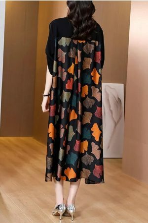 Y2K Floral Silk Dress for Women: Elegant, Stylish, Versatile Streetwear