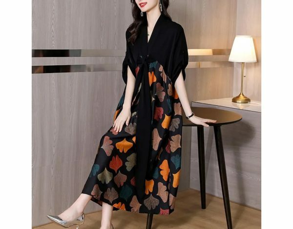 Y2K Floral Silk Dress for Women: Elegant, Stylish, Versatile Streetwear