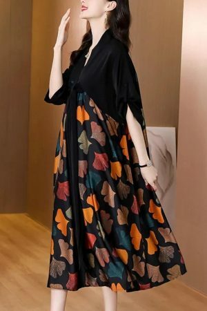 Y2K Floral Silk Dress for Women: Elegant, Stylish, Versatile Streetwear