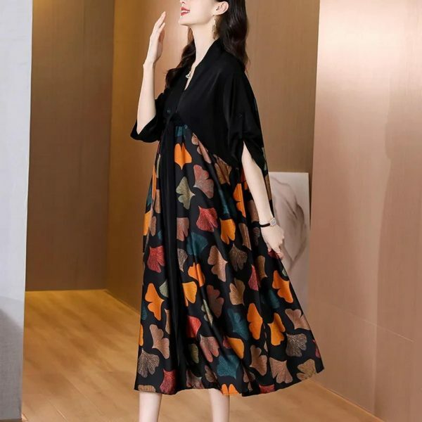 Y2K Floral Silk Dress for Women: Elegant, Stylish, Versatile Streetwear