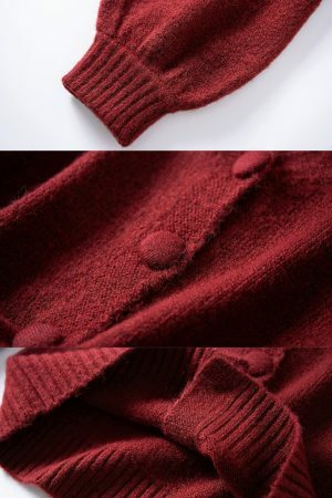 Y2K Fluffy Button Cardigan | Warm Pullover Knitted Sweater for Women