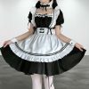 Y2K French Maid Costume Dress with Choker and Garters