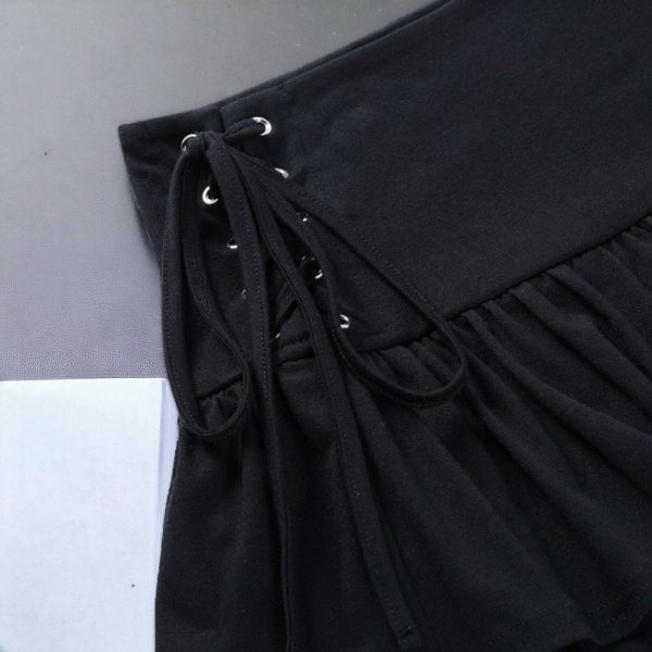 Y2K Goth Streetwear Mini Skirt - Dark Academia Indie Egirl Aesthetic