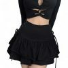 Y2K Goth Streetwear Mini Skirt - Dark Academia Indie Egirl Aesthetic