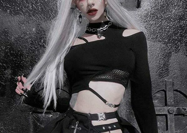 Y2K Gothic Grunge Crop Tops