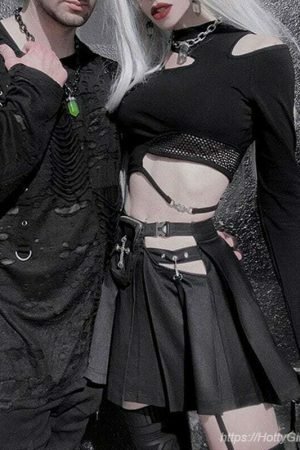 Y2K Gothic Grunge Crop Tops