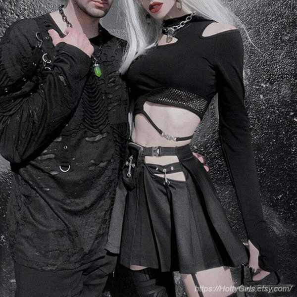 Y2K Gothic Grunge Crop Tops