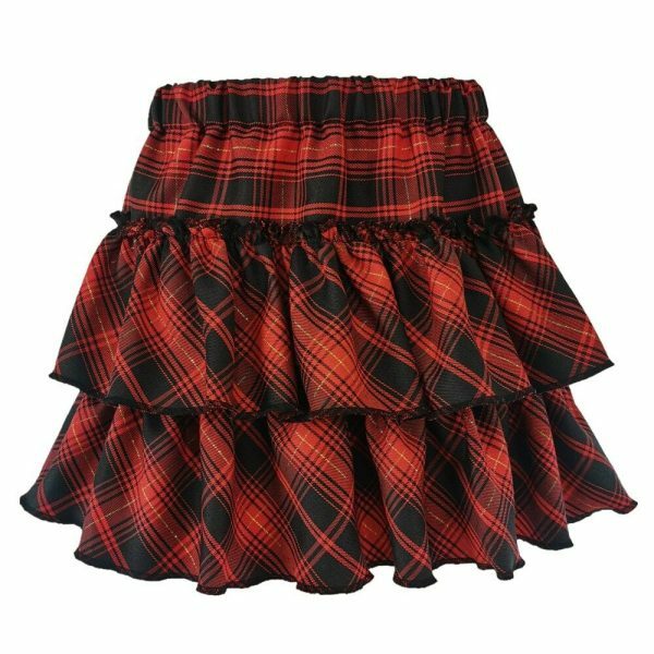 Y2K Gothic Plaid Skirt - Japanese College Style, High Waist Slim Fit