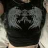 Y2K Grunge Rhinestone Angel Wings Streetwear Tee