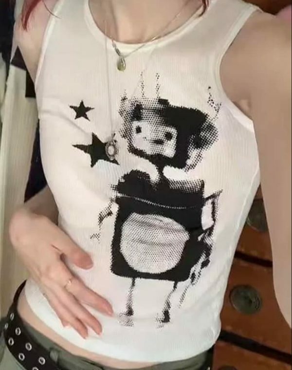 Y2K Grunge Robot Skater Cami Top