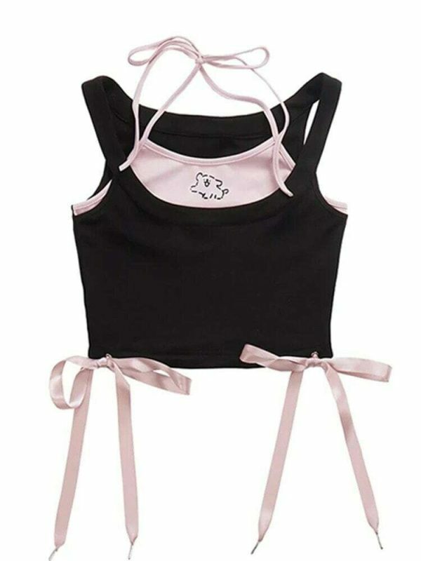 Y2K Halter Tank Top Set