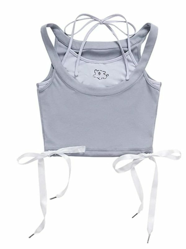 Y2K Halter Tank Top Set