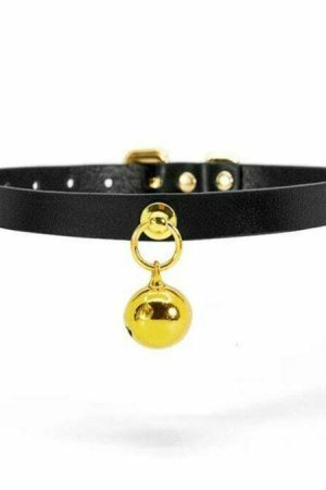 Y2K Handmade Cowhide Kitty Bell Collar Leather Choker