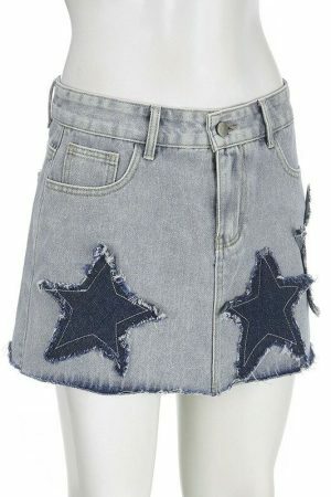 Y2K Harajuku A-Line Vintage Grunge Denim Mini Skirt