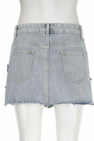 Y2K Harajuku A-Line Vintage Grunge Denim Mini Skirt