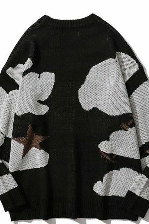 Y2K Harajuku Cartoon Knitted Sweater Oversized Hip Hop Pullover