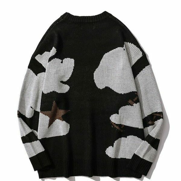 Y2K Harajuku Cartoon Knitted Sweater Oversized Hip Hop Pullover