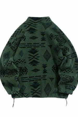 Y2K Harajuku Zip-Up Fleece Jacket - Streetwear Aesthetic