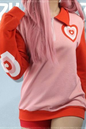 Y2K Heart Long Sleeve Top - Cute Preppy Streetwear Sweatshirt