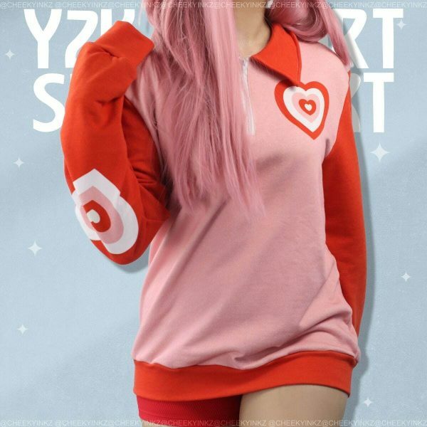 Y2K Heart Long Sleeve Top - Cute Preppy Streetwear Sweatshirt