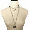 Y2K Heart-Shaped Pendant Necklace with Punk Chain