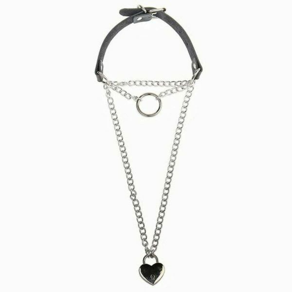 Y2K Heart-Shaped Pendant Necklace with Punk Chain