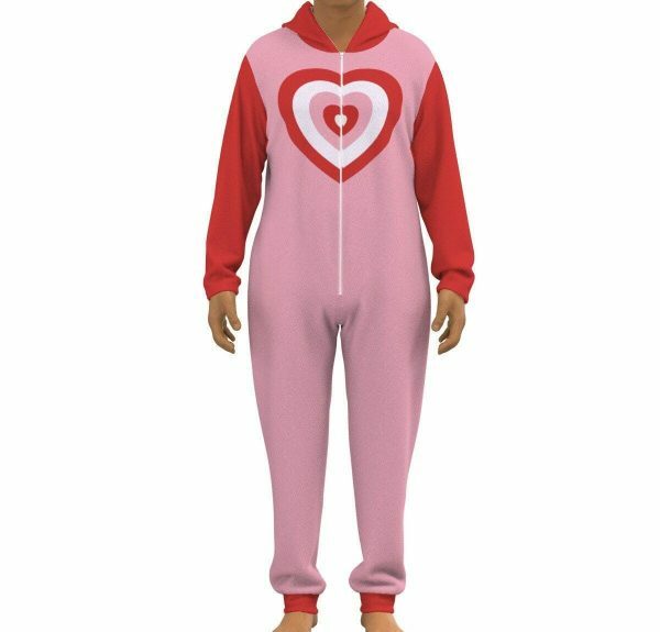 Y2K Heart Sleeper Hooded Zip Jumpsuit - Trendy Unisex Cozy Plush Pajamas