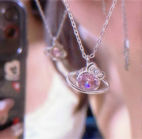 Y2K Hello Kitty Crystal Pendant Necklace